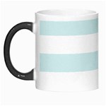 Horizontal Stripes - White and Light Cyan Morph Mug