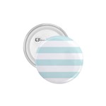 Horizontal Stripes - White and Light Cyan 1.75  Button