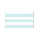 Horizontal Stripes - White and Light Cyan Sticker Rectangular (100 pack)