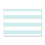 Horizontal Stripes - White and Light Cyan Sticker A4 (100 pack)