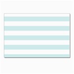 Horizontal Stripes - White and Light Cyan Postcard 4 x 6  (Pkg of 10)