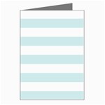 Horizontal Stripes - White and Light Cyan Greeting Card