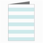 Horizontal Stripes - White and Light Cyan Greeting Cards (Pkg of 8)