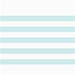 Horizontal Stripes - White and Light Cyan 5  x 7  Photo Cards