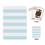 Horizontal Stripes - White and Light Cyan Playing Cards Single Design