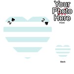 Horizontal Stripes - White and Light Cyan Playing Cards 54 (Heart)
