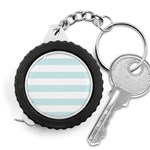 Horizontal Stripes - White and Light Cyan Measuring Tape