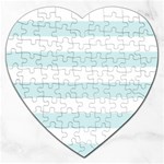 Horizontal Stripes - White and Light Cyan Jigsaw Puzzle (Heart)