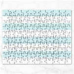 Horizontal Stripes - White and Light Cyan Jigsaw Puzzle (Rectangular)