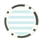 Horizontal Stripes - White and Light Cyan Poker Chip Card Guard (10 pack)