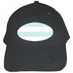 Horizontal Stripes - White and Light Cyan Black Cap