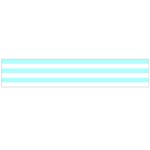 Horizontal Stripes - White and Celeste Cyan Flano Scarf (Large)