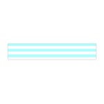 Horizontal Stripes - White and Celeste Cyan Flano Scarf (Mini)