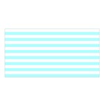 Horizontal Stripes - White and Celeste Cyan Satin Shawl