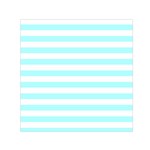 Horizontal Stripes - White and Celeste Cyan Small Satin Scarf  (Square)