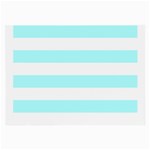 Horizontal Stripes - White and Celeste Cyan Large Glasses Cloth