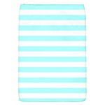 Horizontal Stripes - White and Celeste Cyan Removable Flap Cover (S)