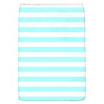 Horizontal Stripes - White and Celeste Cyan Removable Flap Cover (L)