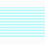 Horizontal Stripes - White and Celeste Cyan Collage 12  x 18 