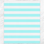 Horizontal Stripes - White and Celeste Cyan Canvas 8  x 10 