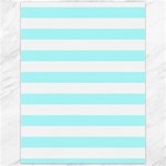 Horizontal Stripes - White and Celeste Cyan Canvas 12  x 16 