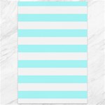 Horizontal Stripes - White and Celeste Cyan Canvas 12  x 18 
