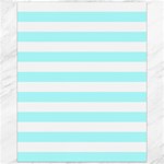 Horizontal Stripes - White and Celeste Cyan Canvas 16  x 20 