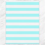 Horizontal Stripes - White and Celeste Cyan Canvas 18  x 24 