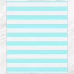 Horizontal Stripes - White and Celeste Cyan Canvas 20  x 24 