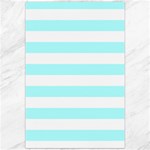 Horizontal Stripes - White and Celeste Cyan Canvas 20  x 30 