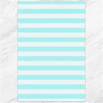 Horizontal Stripes - White and Celeste Cyan Canvas 24  x 36 
