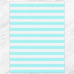 Horizontal Stripes - White and Celeste Cyan Canvas 36  x 48 