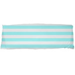 Horizontal Stripes - White and Celeste Cyan Body Pillow Case Dakimakura (Two Sides)