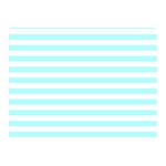 Horizontal Stripes - White and Celeste Cyan Double Sided Flano Blanket (Mini)