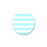 Horizontal Stripes - White and Celeste Cyan Golf Ball Marker (4 pack)