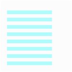 Horizontal Stripes - White and Celeste Cyan Small Garden Flag (Two Sides)