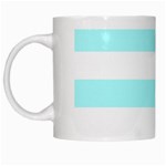 Horizontal Stripes - White and Celeste Cyan White Mug