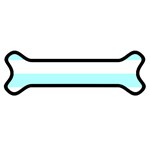Horizontal Stripes - White and Celeste Cyan Magnet (Dog Bone)