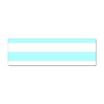 Horizontal Stripes - White and Celeste Cyan Sticker Bumper (100 pack)