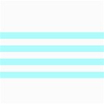 Horizontal Stripes - White and Celeste Cyan 4  x 8  Photo Cards