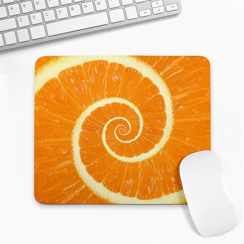 Spiral Citrus Orange Droste Large Mousepad from ArtsNow.com Front