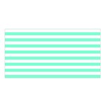 Horizontal Stripes - White and Aquamarine Satin Shawl