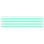 Horizontal Stripes - White and Aquamarine Satin Scarf (Oblong)