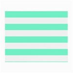 Horizontal Stripes - White and Aquamarine Small Glasses Cloth