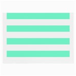 Horizontal Stripes - White and Aquamarine Large Glasses Cloth