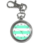 Horizontal Stripes - White and Aquamarine Key Chain Watch