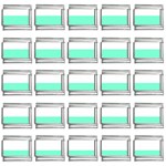 Horizontal Stripes - White and Aquamarine 9mm Italian Charm (25 pack)
