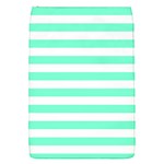 Horizontal Stripes - White and Aquamarine Removable Flap Cover (S)