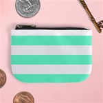 Horizontal Stripes - White and Aquamarine Mini Coin Purse