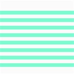 Horizontal Stripes - White and Aquamarine Collage 8  x 10 
